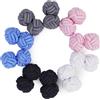 HONEY BEAR Set di 5 paia di gemelli in seta con nodo elastico, accessori per camicia da uomo/donna, con scatola, 8mm, Seta Poliestere, Non pietra preziosa