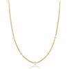 PERORNO Collana di design Zirconi di forme geometriche di colore bianco e lucido alto, argento 925 dorato in oro giallo 14K