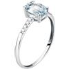 Bluespirit Anello Donna, Collezione Acquamarina, in Oro bianco 750, Acquamarina, diamanti - P.20S4030002
