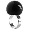 BallsMania Anello in ottone nichel free con sfera in resina colore Nero,Gioielli da Donna, Accessori Moda.Bigiotteria 100%Made in Italy - Design Registrato Colore