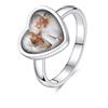 Annmors Anello da donna in argento 925 Anello a cuore personalizzato con foto di design fai da te Regalo per amici di famiglia(9)
