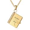 Kiddo Sky Collana Personalizzata A Forma di Libro Placcata in Oro 18k - Collana Apribile con Medaglione A Forma di Libro Multistrato per Donna, Scrivi la Tua Storia, Regalo di Gioielli Personalizzati