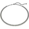 Swarovski Imber Collana tennis da donna, placcata rutenio, taglio rotondo, colore grigio, 75-81 cm Length, Cristallo, Cristallo