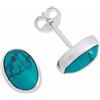 mantraroma orecchini a bottone in argento 925 con pietra turchese, orecchini a bottone in vero argento sterling da donna, regalo