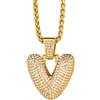 Richsteel Ciondolo a Lettera Bolla con Zirconia Cubica, Ciondolo Numero 0-9 Scintillante, Gioielleria Hip Hop alla Moda, Nome Personalizzabile, con Confezione Regalo, Zirconia cubica, Zirconia cubica