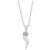 amorili Collana Corno Napoletano Donna in Acciaio Inox e Zirconi | Ciondolo Portafortuna Antimalocchio | Gioiello Elegante e Brillante | Idea Regalo cll0623