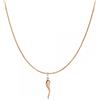gioiellitaly Catenina veneziana ciondolo cornetto argento 925 rosè ramato piccolo lungo 2,3 cm circa catenina cm 40/45/50 a scelta gioiello portafortuna amuleto unisex uomo donna bimbo bimba (50 cm)