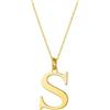 Sakrami Collana in Oro 9kt con Ciondolo con Lettera (Lettera S)