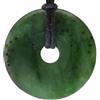 Lebensquelle Plus Donut in pietra naturale Ø 40 mm con cordoncino in cotone e scheda informativa | Pendente con cordoncino incluso (Giada nefrite)