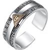 Generic Anello da uomo in argento sterling regolabile con occhio di Dio, anello da uomo in argento sterling S925 alla moda