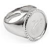 Damiano Argenti Anello Chevalier Ovale in Argento Sterling 925, Incisione Personalizzata Inclusa Argento