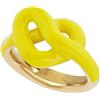Breil, Collezione B&ME, Anello Donna, Anello in Acciaio Lucido, con Design Minimal, Ricercato e Simbolico a Forma di Nodo, Idea Regalo, Misura 14, Giallo