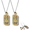 Generico Collana con piccolo mazzo di tarocchi, ciondolo con mini carte dei tarocchi, ciondolo a gabbia in ottone anticato colorato con 22 Arcani Maggiori, gioiello spirituale per donna (2Pcs)
