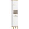 Armadietto 172 Cm, Mobile Bagno Con Cassetto E Ripiani Regolabili, Bianco
