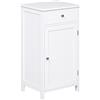 Mobiletto Armadietto 2 Cassetti, Mobile Bagno Design AntI-Ribaltamento Da Bagno In Mdf, 43x34x77 Cm, Bianco