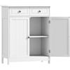 Mobile Bagno A 2 Ante Con Ripiano Regolabile E 2 Cassetti In Legno, 60x30x75 Cm, Bianco