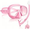 Qingning Set da Snorkeling con Boccaglio per Adulti, Maschera Subacquea con Panoramica 180°HD, Maschera Snorkeling Antiappannamento e Anti-Perdite, Maschera per Immersioni con Sacchetto a Rete, Nero