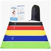 IBOPUXIU Elastici Fitness (Set di 5) - 5 diverse intensità, elastico palestra in lattice naturale con manuale di esercizi in inglese e borsa di trasporto - Pilates Yoga muscolazione