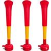 FUN FAN LINE. Pack 3 Trombe Vuvuzela Allungabili per Animazione Sportiva. Trombetta Potente 108dB Smontabile. Accessorio Stadio per Calcio ed Eventi. Tromba Pieghevole Portatile. (Spagna)
