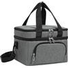 Alyxen Borsa Termica da 10L per Uomini e Donne, Borsa Termica a Doppio Strato Isolata, a Prova di Perdite, con Tracolla Regolabile, Ideale per Lavoro, Picnic, Viaggi all'aperto (Grigio)