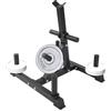 Tyvotrend Supporto per pesi con 7 aste, supporto per bilancieri e manubri, per allenamento libero, portata fino a 300 kg, colore nero