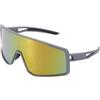 QUARKZMAN Occhiali Da Sole Protezione UV400 Montatura Grigia Riflessi Rossi | Occhiali Ciclismo Guida Notturna Corsa Sci Pesca, Sportivi Polarizzati, Uomini Donne