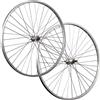 Taylor-Wheels Set di ruote da 28 pollici con cerchi in alluminio, raggi in acciaio inox, asse pieno per ruota libera, argento