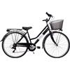 Cicli Tessari - bicicletta da donna bici da passeggio city bike ruota 28 trekking cambio 6 velocita' con cesto anteriore (viola)