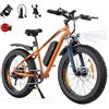 AOIHO Bici Elettrica, 26 × 4.0 Fat Tire Bici Elettrica Uomo Donna da 48V 18Ah/13Ah Batteria Rimovibile, Motore 85NM, Autonomia di 150 KM, Display LCD, 7 Velocità Fat Bike, E-Bike per Ogni Terreno