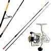 kolpo kit combo pesca spinning con canna 20/80 ger e mulinello con bobina alluminio pesca al mare lago e fiume per lucci siluri serra e barracuda
