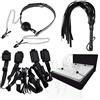 HUNTVE Yoga Esercizio Set Regolabile Nylon Collegamento Cinturino Pelle Equitazione Frusta Cavallo Flessibile Muso Palla Clip Set-Felice Divertimento
