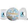 Generico Pallone con i colori Biancocelesti della Lazio + una tazza bianca in ceramica e sacca in nylon con stampa dei colori della tua squadra del cuore tifoso regalo