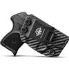PoLe.Craft Ruger LCP 380 Fondine, Carbon Fiber Kydex Fondine IWB For Ruger LCP 380 Nascosta Il Trasporto - Cintura Interna Nascosta Il Trasporto Holster LCP 380 Auto Pistol Case Gun Pouch (Black, Right Hand)