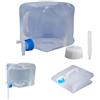 Generico Borraccia sportiva pieghevole portatile da 10L/15L / 20L con rubinetto, secchio per l'acqua pieghevole, borraccia pieghevole per campeggio, viaggi, escursionismo e kit di sopravvivenza di emergenza