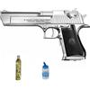 ECOMMUR Pistola Airsoft Desert Eagle 50A GBB (colore argento) | Arma di grande realismo alimentata a Green Gas + bombola di gas e pallini (Potenza: 1 joule)