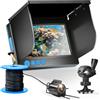 Dnoyevvs Fishfinder, fotocamera subacquea, Ecoscandaglio da visione notturna a infrarossi grandangolo, Host IP65, impermeabile, telecamera subacquea con display IPS da 5 pollici per ghiaccio, fiume e barca