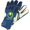 uhlsport UHL HYPERACT ABSOLUTGRIP Reflex Guanti da portiere, Adulti Unisex, Blu Notte/Bianco/Giallo (Multicolore), 9,5