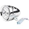 Asixx Faro Bicicletta, 6 LED MTB Faro Vintage Illuminazione Anteriore Luce Bicicletta Anteriore in ABS e Metallo con Supporto per Guida Notturna (Argento)