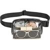 FEIBOON Marsupio trasparente da donna, per allenamento, shopping, viaggi, escursionismo, colore nero, 2 pezzi, Small