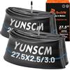 YunSCM 2pezzi di camere d'aria per biciclette per impieghi gravosi da 27,5x2,5/3,0 (64/76-584) Valvola RFV48mm con valvola rimovibile Camere d'aria con camere d'aria per pneumatici da 27,5x2,50/2,80/3