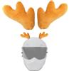 KORKUS 2 Pezzi Corna da Diavolo e di Cervo per Casco - Accessorio Orecchie per Sci, Moto, Snowboard - Decorazione Natalizia