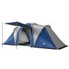 Outsunny Tenda da campeggio a doppio strato, per famiglie, 4-5 persone, grande tenda con 2 camere da letto e soggiorno per 12 persone, 3000 mm, impermeabile, riparo solare con baldacchino, blu