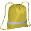 Generico 5 (cinque) pezzi Zainetto in poliestere 210T 37 x 40 cm - 6 LT con banda catarifrangente, chiusura a strozzo e angoli rinforzati (giallo)