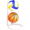 Dmuzsoih 2 Livelli Rastrelliera da Basket - Porta Palloni da Basket, Rastrelliera per Palloni, Rastrelliera da Calcio, Scaffale Stoccaggio Attrezzature Sportive, Verticale per Palloni Basket