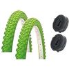 CicloSportMarket 2 x Copertone 26 X 1.95 VERDE bicicletta MOUNTAIN BIKE + 2 x CAMERA D'ARIA OMAGGIO …
