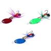 Generico Kit 3 Pz Cucchiaini Piuma Rosso Verde Blu Trota Pesca Spinning Esca Trote