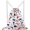 Amoyie - Zaino Coulisse Cotone, Zaini Casual Ragazze Donna, Borse da Palestra Borsa de Sport Viaggio