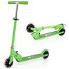 COSTWAY Monopattino Bambini, Monopattini a Spinta con 2 Ruote Lampeggianti, Manubrio e Freno, Monopattino Pieghevole e Regolabile in 3 Altezze per Bambini e Bambine +3 Anni (Verde)