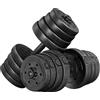 Soberine Set di Manubri con Piastre Dumbbell Regolabile con 4 Opzioni da 2,5/2/1,5/1,25 kg per Palestra Fai da Te/Allenamento/Bodybuilding Nero (14, Chilogrammi)