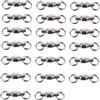 WOONEKY 20pezzi Girelle da Pesca in Acciaio Inossidabile Cuscinetti a Sfera, Anelli Solidi Argento per Collegare Esche, Accessori per Diverse Tecniche di Pesca
